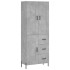 Aparador alto madera contrachapada gris hormigón 69,5x34x180