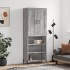 Aparador alto madera contrachapada gris sonoma 69,5x34x180