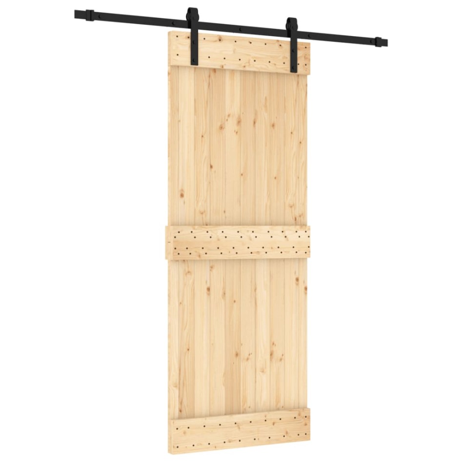 Puerta corredera con herrajes madera maciza de pino 80x210