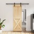 Puerta corredera con herrajes madera maciza de pino 70x210