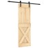 Puerta corredera con herrajes madera maciza de pino 70x210