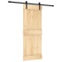 Puerta corredera con herrajes madera maciza de pino 80x210