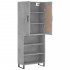Aparador alto madera contrachapada gris hormigón 69,5x34x180