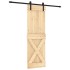 Puerta corredera con herrajes madera maciza de pino 70x210