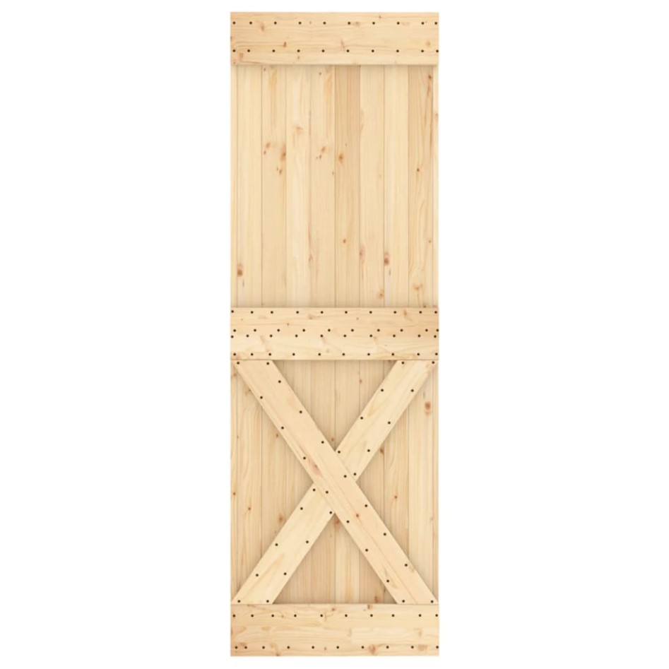 Puerta corredera con herrajes madera maciza de pino 70x210