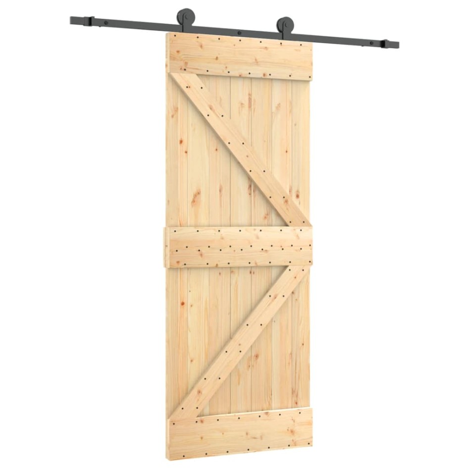 Puerta corredera con herrajes madera maciza de pino 70x210
