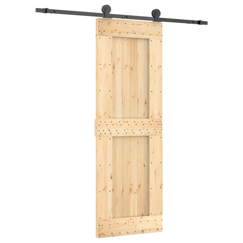 Puerta corredera con herrajes madera maciza de pino 70x210