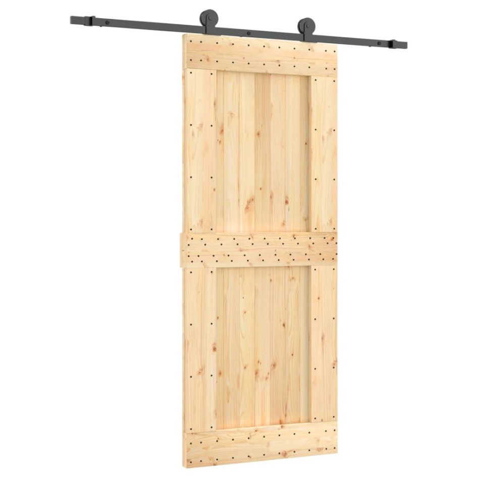 Puerta corredera con herrajes madera maciza de pino 85x210