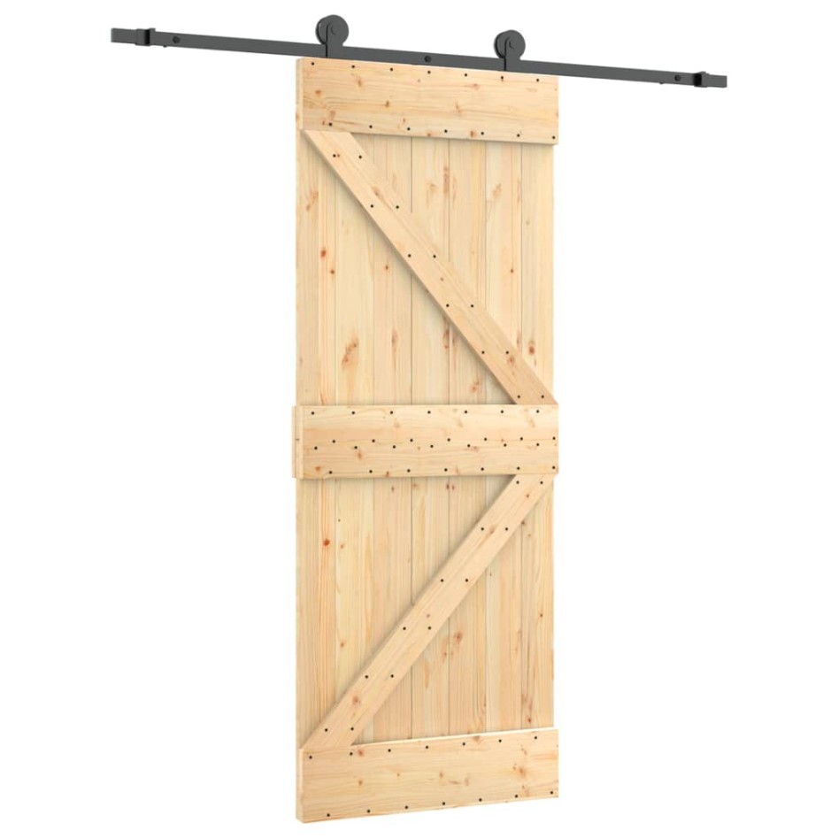 Puerta corredera con herrajes madera maciza de pino 85x210