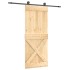 Puerta corredera con herrajes madera maciza de pino 85x210