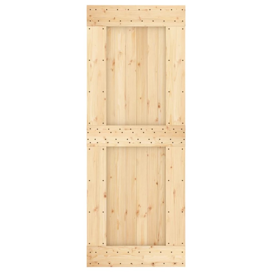 Puerta corredera con herrajes madera maciza de pino 80x210
