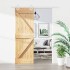 Puerta corredera con herrajes madera maciza de pino 70x210