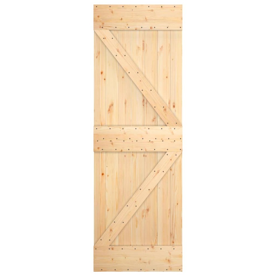 Puerta corredera con herrajes madera maciza de pino 70x210