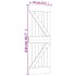 Puerta corredera con herrajes madera maciza de pino 70x210