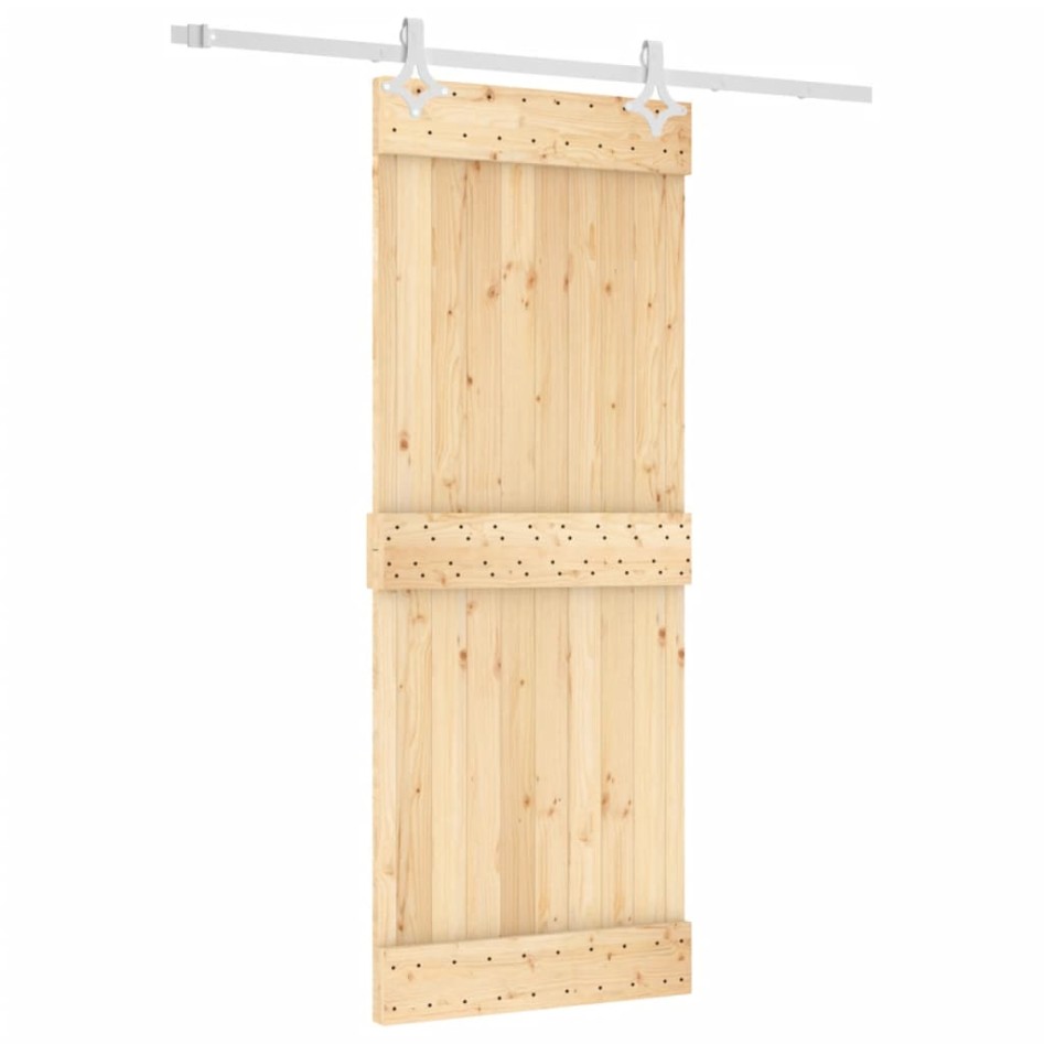 Puerta corredera con herrajes madera maciza de pino 80x210