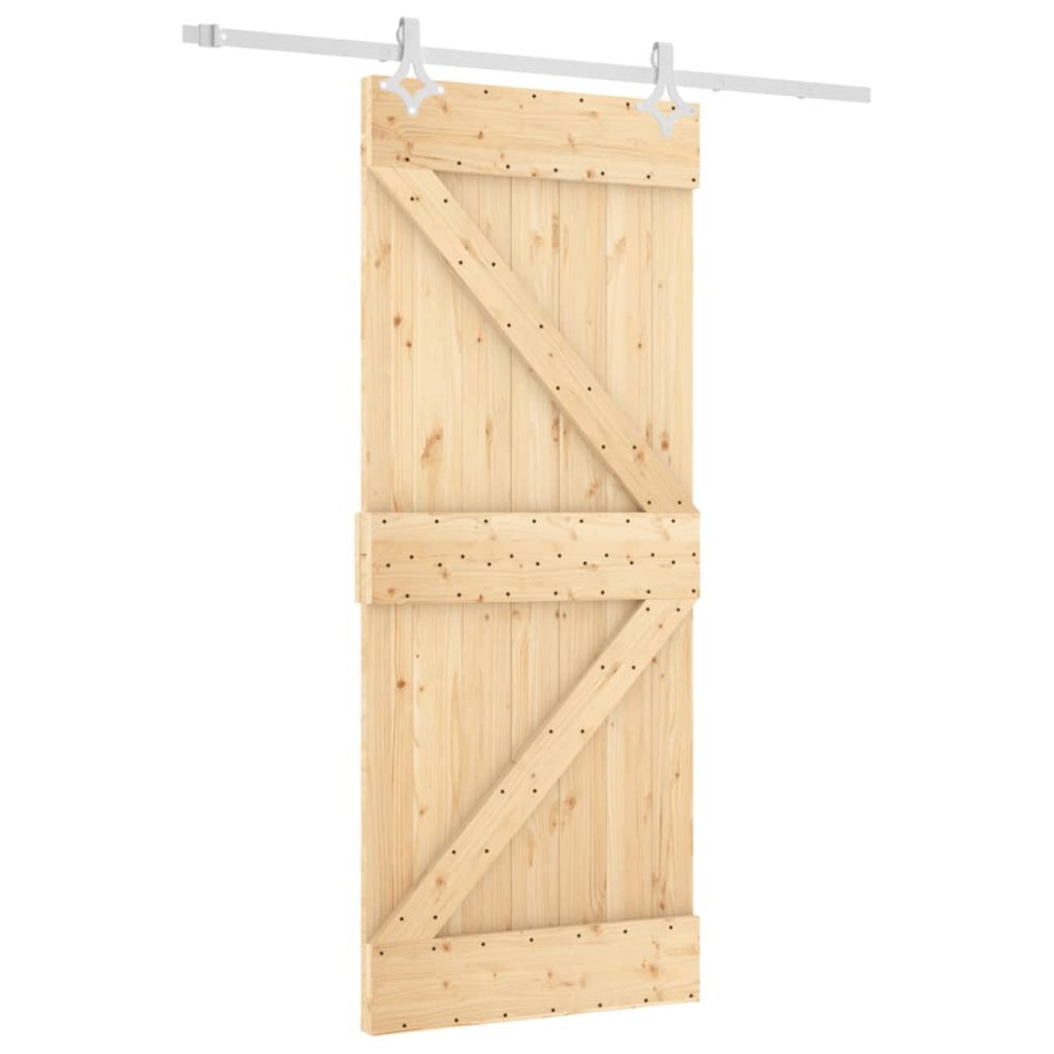 Puerta corredera con herrajes madera maciza de pino 85x210
