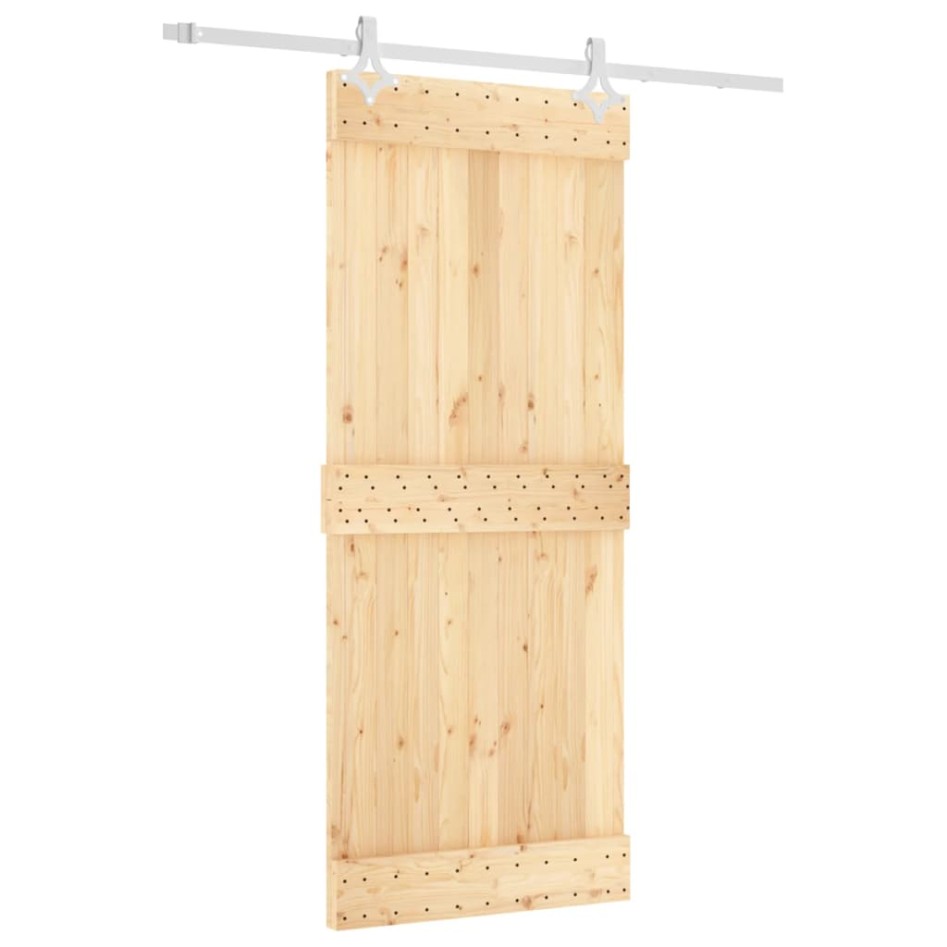 Puerta corredera con herrajes madera maciza de pino 85x210