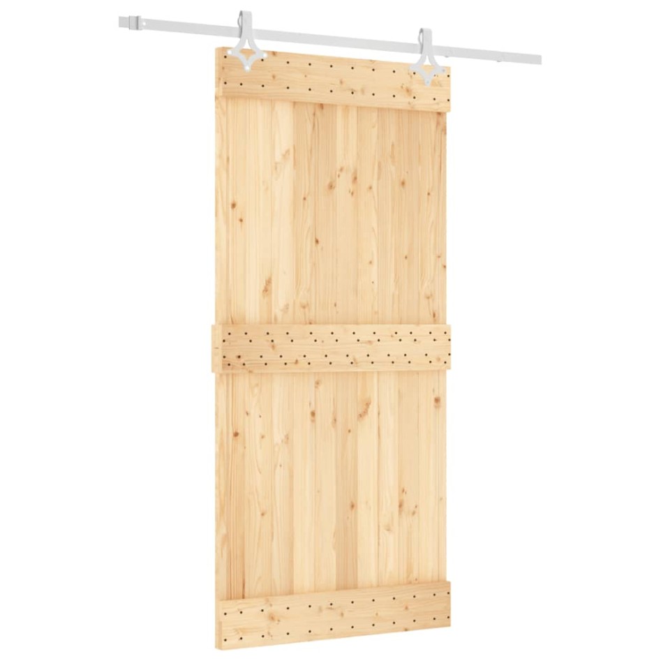 Puerta corredera con herrajes madera maciza de pino 95x210