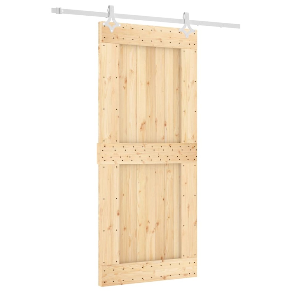 Puerta corredera con herrajes madera maciza de pino 90x210