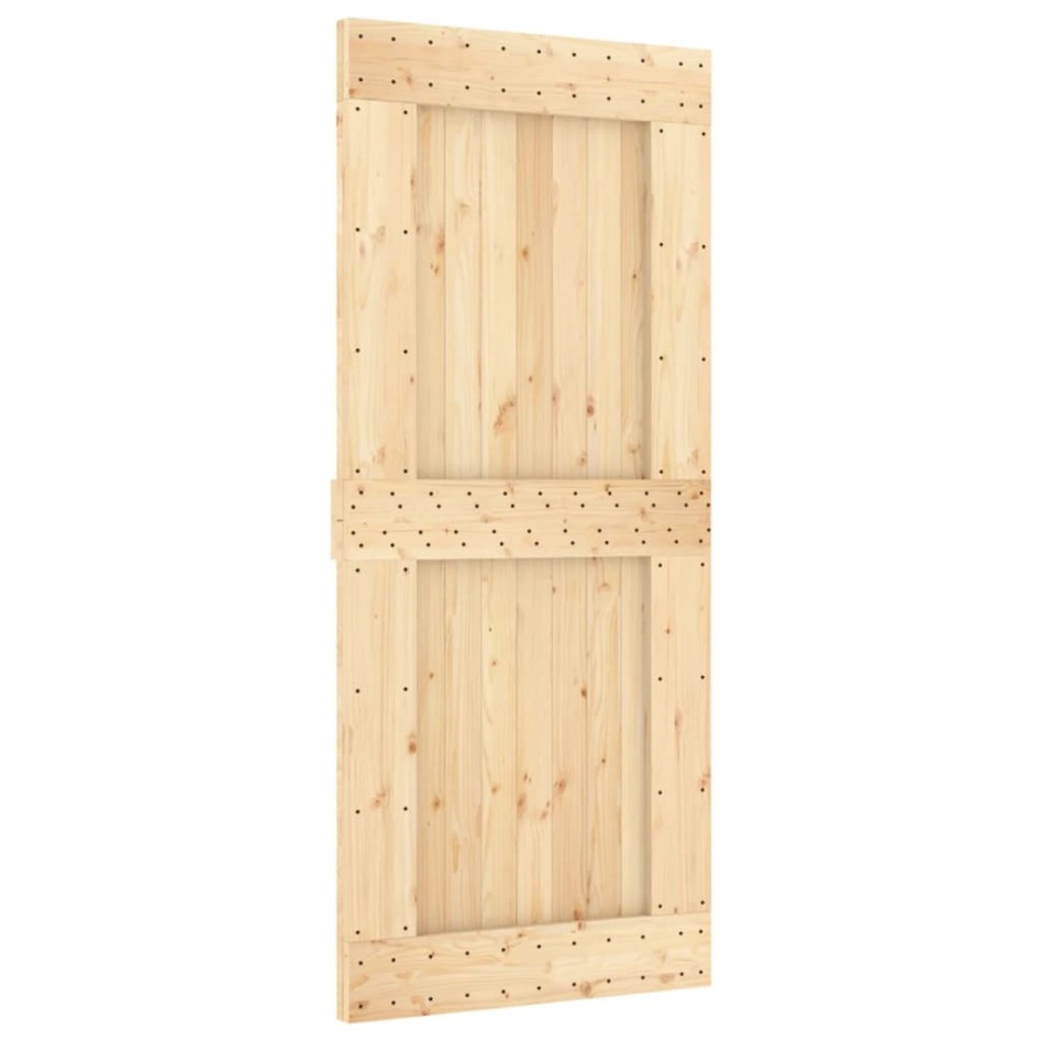 Puerta corredera con herrajes madera maciza de pino 90x210