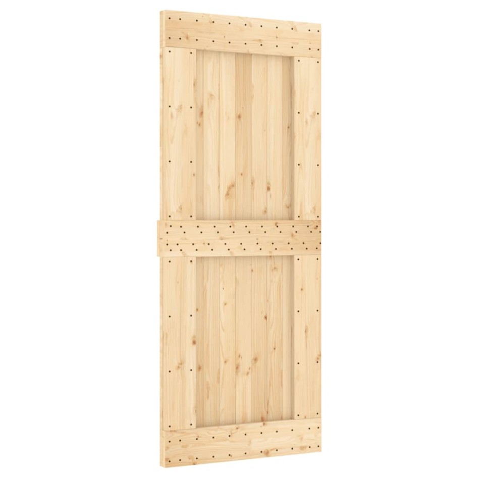 Puerta corredera con herrajes madera maciza de pino 85x210