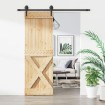 Puerta corredera con herrajes madera maciza de pino 70x210 cm