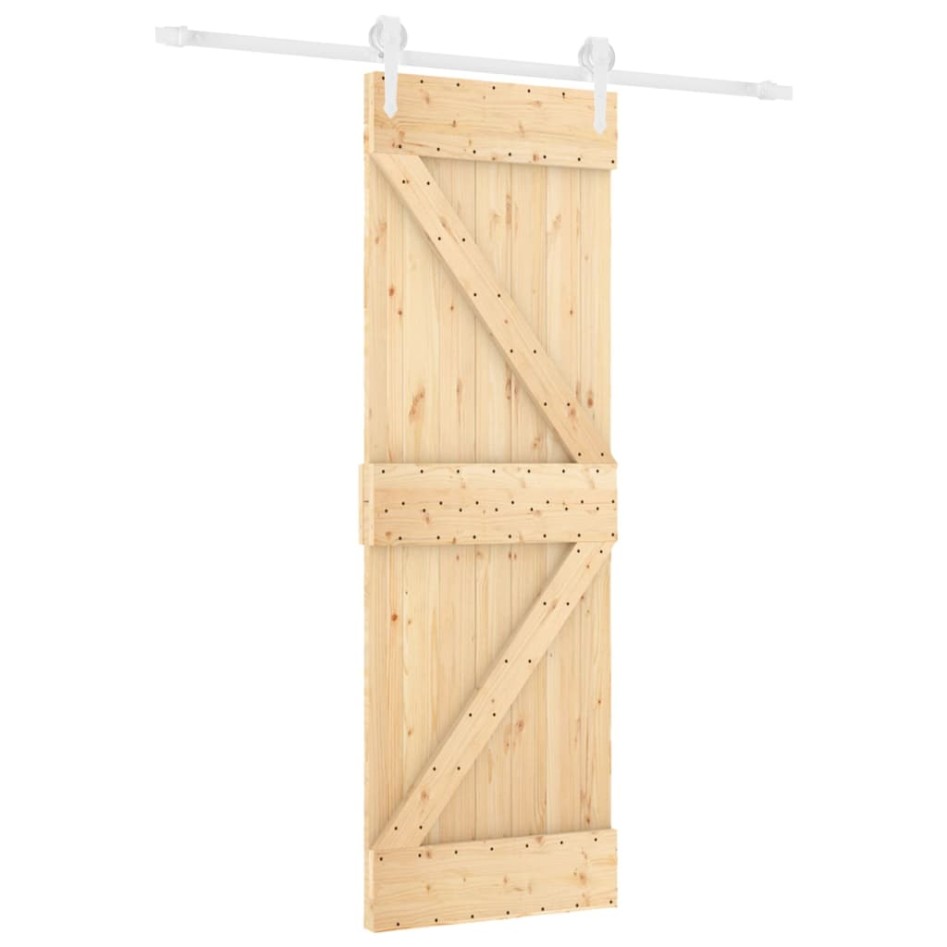 Puerta corredera con herrajes madera maciza de pino 70x210