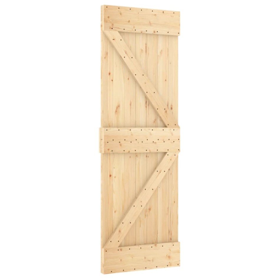 Puerta corredera con herrajes madera maciza de pino 70x210