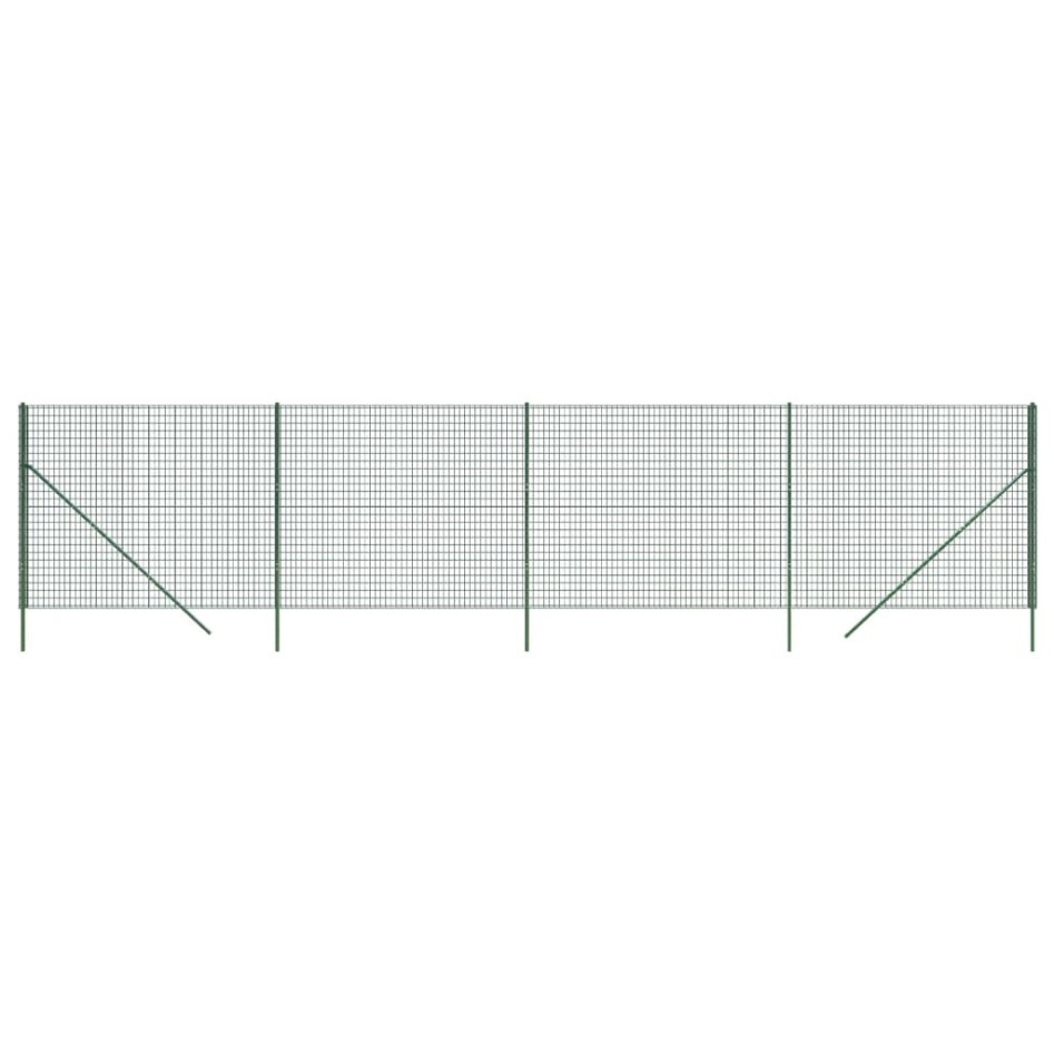 Cerca de alambre de acero galvanizado verde 2,2x10