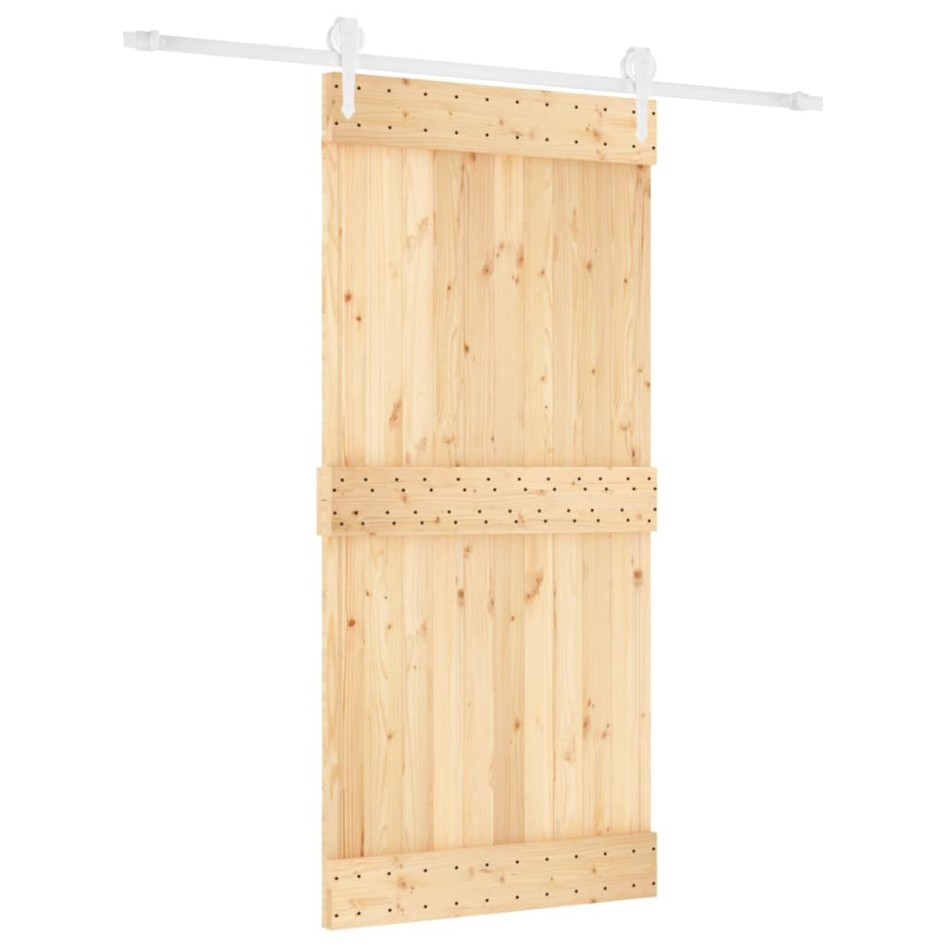 Puerta corredera con herrajes madera maciza de pino 95x210