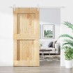 Puerta corredera con herrajes madera maciza de pino 95x210 cm