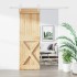 Puerta corredera con herrajes madera maciza de pino 70x210