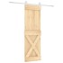 Puerta corredera con herrajes madera maciza de pino 70x210