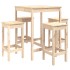 Mesa y taburetes altos jardín 5 piezas madera maciza de