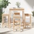Mesa y taburetes altos jardín 5 piezas madera maciza de