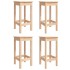 Mesa y taburetes altos jardín 5 piezas madera maciza de
