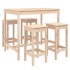 Set de mesa y taburetes altos jardín 5 pzas madera maciza