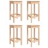 Set de mesa y taburetes altos jardín 5 pzas madera maciza