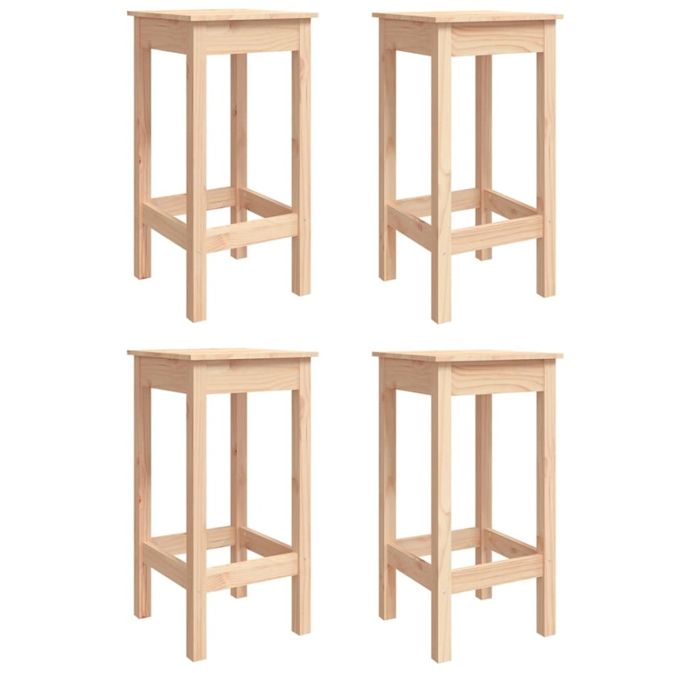 Set de mesa y taburetes altos jardín 5 pzas madera maciza