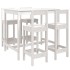 Set de mesa y taburetes altos jardín 5 pzas madera pino