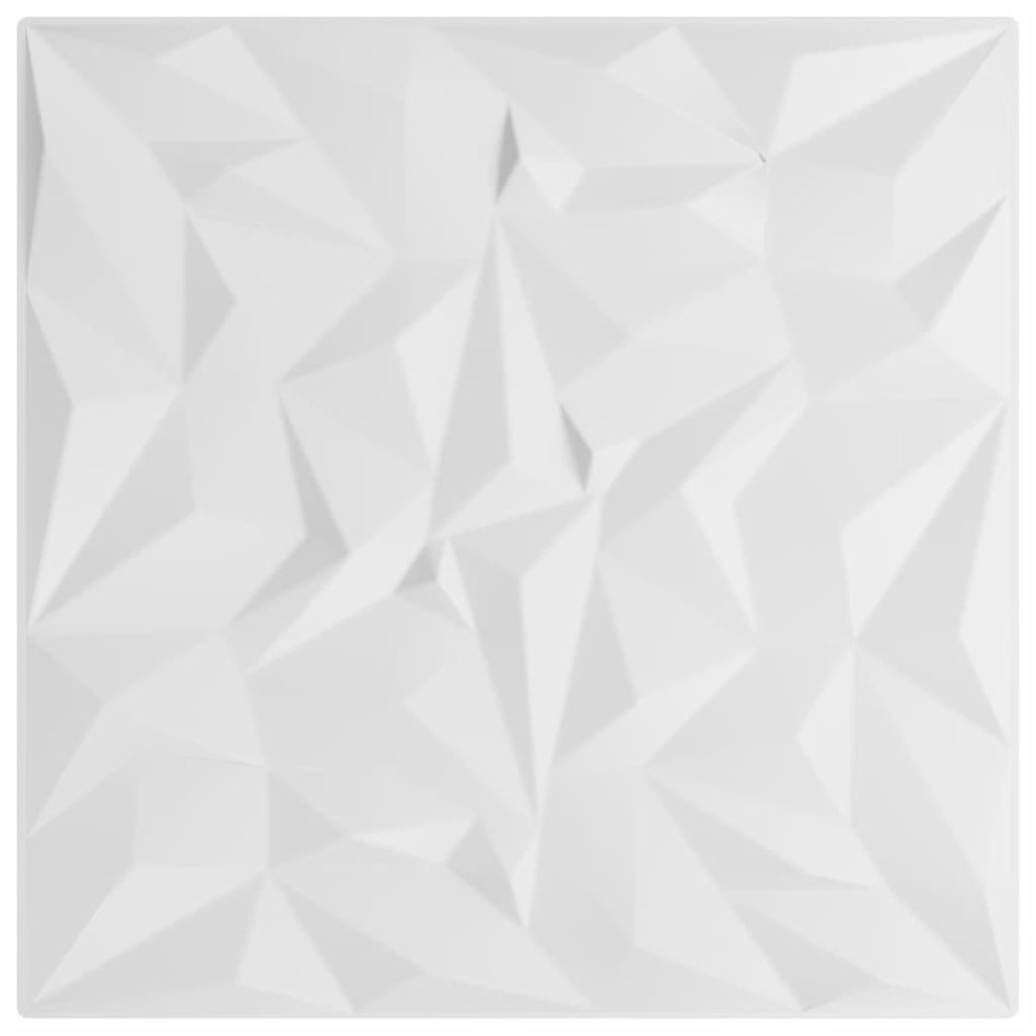 Paneles de pared 48 uds XPS amatista blanco 50x50 cm 12