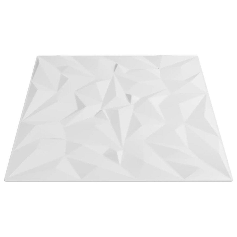 Paneles de pared 48 uds XPS amatista blanco 50x50 cm 12