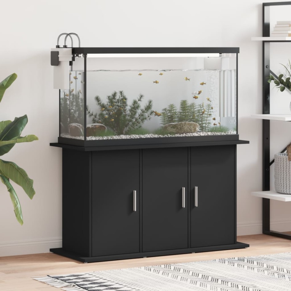 Soporte para acuario madera de ingeniería negro 101x41x58