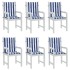 Cojines silla de respaldo bajo 6 uds tela a rayas azul y