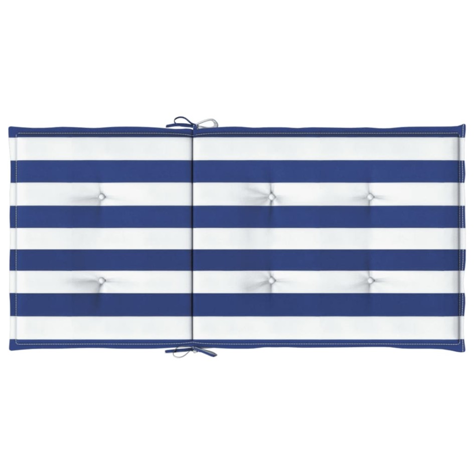 Cojines silla de respaldo bajo 6 uds tela a rayas azul y