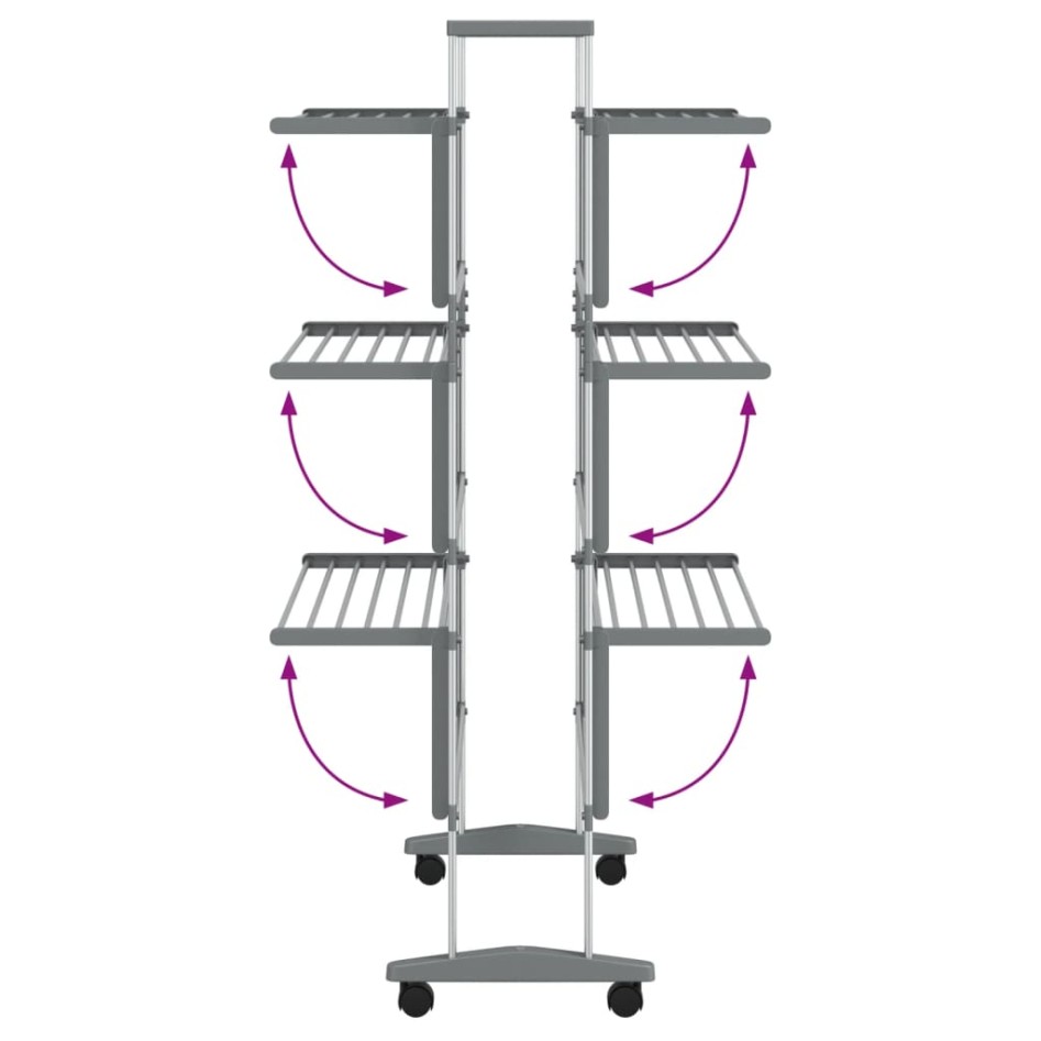 Tendedero para ropa con ruedas aluminio 89x64x129