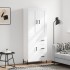 Aparador alto madera contrachapada blanco 69,5x34x180