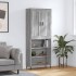 Aparador alto madera contrachapada gris sonoma 69,5x34x180