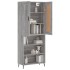 Aparador alto madera contrachapada gris sonoma 69,5x34x180