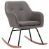 Silla mecedora de tela gris